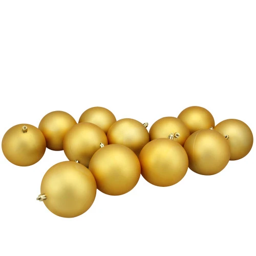 Northlight 12ct Vegas Gold Matte Shatterproof Christmas Ball Ornaments 4" (100mm) 3 Northlight 12ct Vegas Gold Matte Shatterproof Christmas Ball Ornaments 4" (100mm)