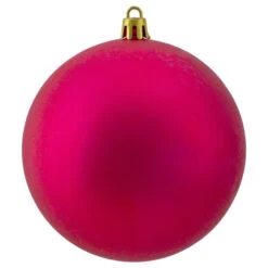Northlight 12ct Magenta Pink Shatterproof Matte Christmas Ball Ornaments 4" (100mm) -Ornaments Store northlight lj35205 2 17568.1665089593