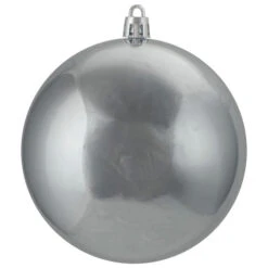 Northlight 12ct Pewter Gray Shatterproof Shiny Christmas Ball Ornaments 4" (100mm) -Ornaments Store northlight lj35222 updated2 36021.1665610744