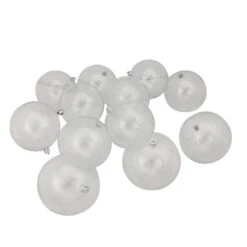 Northlight 12ct Clear Shatterproof Shiny Christmas Ball Ornaments 4" (100mm)
