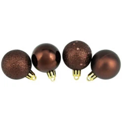 Northlight 96ct Mocha Brown Shatterproof 4-Finish Christmas Ball Ornaments 1.5" (40mm) -Ornaments Store northlight lj35253 2updated 91139.1665610747