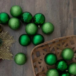 Northlight 32ct Xmas Green Shatterproof 4-Finish Christmas Ball Ornaments 3.25" (80mm) -Ornaments Store northlight lj35273 7 70764.1664990621