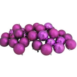 Northlight 32ct Violet Shatterproof 4-Finish Christmas Ball Ornaments 3.25" (80mm) -Ornaments Store northlight lj35280 2 48740.1600305323