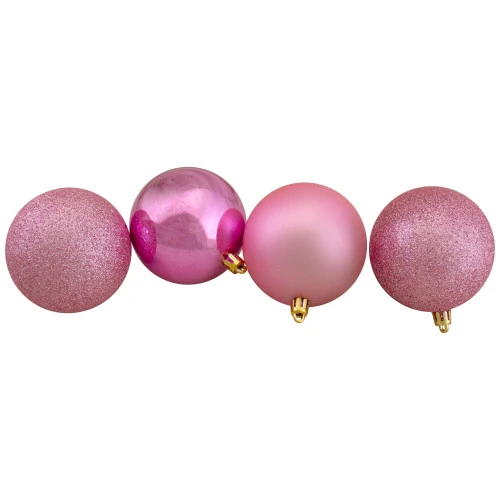 Northlight 32ct Bubblegum Pink Shatterproof 4-Finish Christmas Ball Ornaments 3.25" (80mm) 3 Northlight 32ct Bubblegum Pink Shatterproof 4-Finish Christmas Ball Ornaments 3.25" (80mm)