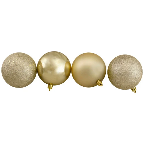 Northlight 32ct Champagne Gold Shatterproof 4-Finish Christmas Ball Ornaments 3.25" (80mm) 5 Northlight 32ct Champagne Gold Shatterproof 4-Finish Christmas Ball Ornaments 3.25" (80mm) - Image 3