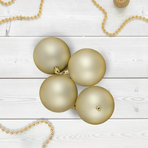 Northlight 32ct Matte Champagne Gold Shatterproof Christmas Ball Ornaments 3.25" (80mm) 4 Northlight 32ct Matte Champagne Gold Shatterproof Christmas Ball Ornaments 3.25" (80mm) - Image 2