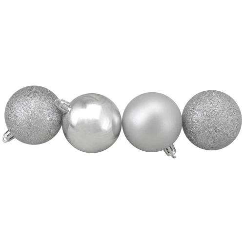 Northlight 60ct Shatterproof Silver 4-Finish Christmas Ball Ornaments 2.5" (60mm) 6 Northlight 60ct Shatterproof Silver 4-Finish Christmas Ball Ornaments 2.5" (60mm) - Image 4