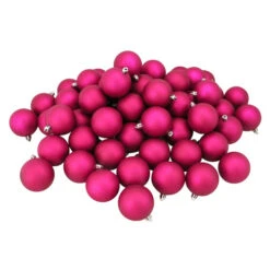 Northlight 32ct Matte Magenta Pink Shatterproof Christmas Ball Ornaments 3.25" (80mm)