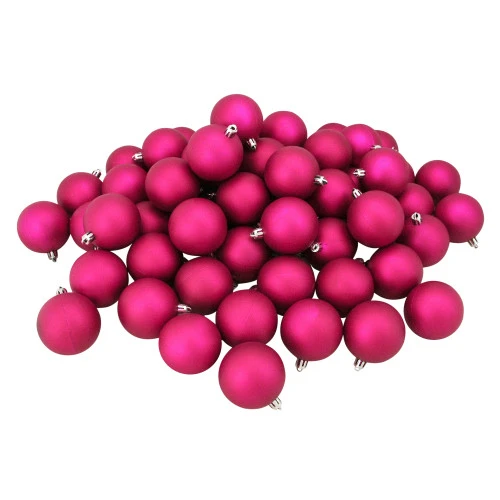 Northlight 32ct Matte Magenta Pink Shatterproof Christmas Ball Ornaments 3.25" (80mm) 3 Northlight 32ct Matte Magenta Pink Shatterproof Christmas Ball Ornaments 3.25" (80mm)
