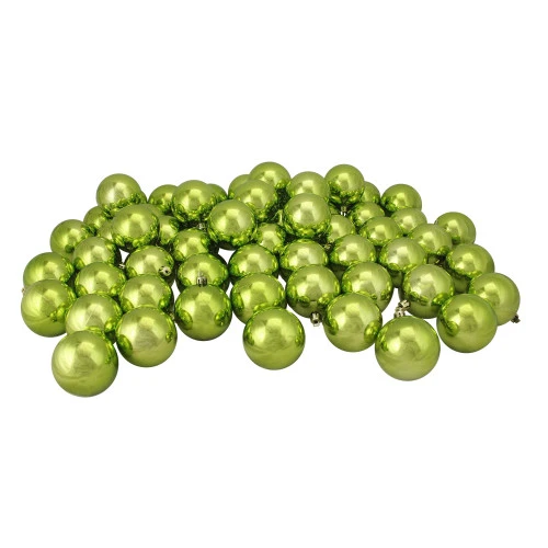 Northlight 60ct Kiwi Green Shatterproof Shiny Christmas Ball Ornaments 2.5" (60mm) 3 Northlight 60ct Kiwi Green Shatterproof Shiny Christmas Ball Ornaments 2.5" (60mm)
