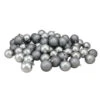 Northlight 60ct Pewter Gray Shatterproof 4-Finish Christmas Ball Ornaments 2.5" (60mm)