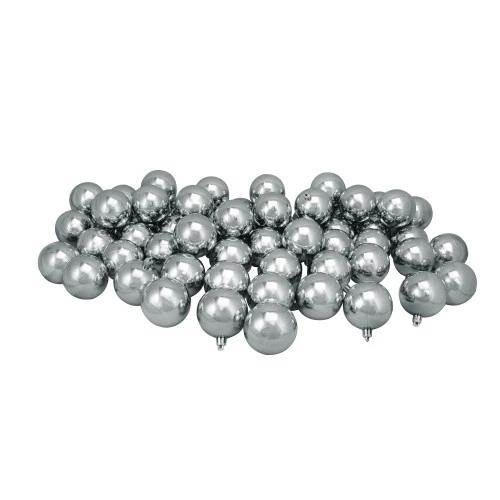 Northlight 60ct Gray Shatterproof Shiny Christmas Ball Ornaments 2.5" (60mm) 3 Northlight 60ct Gray Shatterproof Shiny Christmas Ball Ornaments 2.5" (60mm)