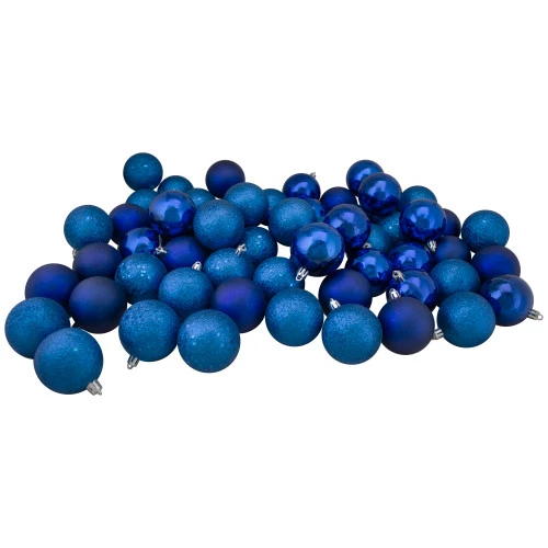 Northlight 60ct Royal Blue Shatterproof 4-Finish Christmas Ball Ornaments 2.5" (60mm) 3 Northlight 60ct Royal Blue Shatterproof 4-Finish Christmas Ball Ornaments 2.5" (60mm)