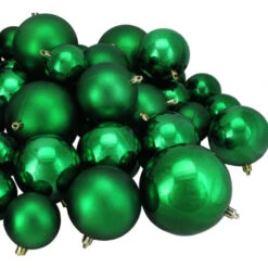 Northlight 50ct Green Shatterproof 2-Finish Christmas Ball Ornaments 4" (100mm) -Ornaments Store northlight lj36050 03 21588.1664293226