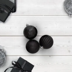 Northlight 100ct Jet Black Shatterproof 3-Finish Christmas Ball Ornaments 2.5" (60mm) 5 Northlight 100ct Jet Black Shatterproof 3-Finish Christmas Ball Ornaments 2.5" (60mm) -Ornaments Store northlight lj36101 5 53900.1665610741