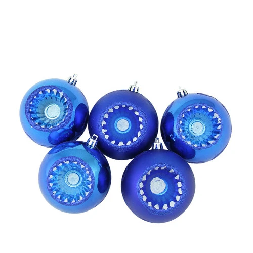 Northlight 5ct Blue Retro Reflector Shatterproof 2-Finish Christmas Ball Ornaments 3.25" (80mm) 4 Northlight 5ct Blue Retro Reflector Shatterproof 2-Finish Christmas Ball Ornaments 3.25" (80mm) - Image 2