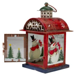 Northlight Red, White And Gray Snowman "WELCOME" Christmas Lantern 9.75" -Ornaments Store northlight lk27673 2 87974.1588362465