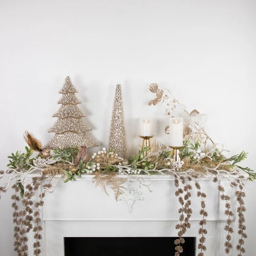 Northlight 20.5" Clear Beads And Gold Glitter Christmas Tree 5 Northlight 20.5" Clear Beads And Gold Glitter Christmas Tree - Image 3