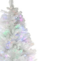 Northlight 6.5' Pre-Lit White Medium Iridescent Pine Artificial Christmas Tree - Multi Function LED Lights -Ornaments Store northlight m35616 2 26163.1587644189