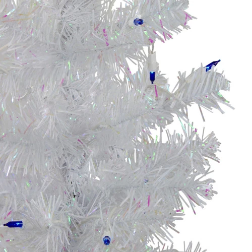 Northlight 3' Pre-Lit White Medium Pine Artificial Christmas Tree - Blue Lights 4 Northlight 3' Pre-Lit White Medium Pine Artificial Christmas Tree - Blue Lights - Image 2