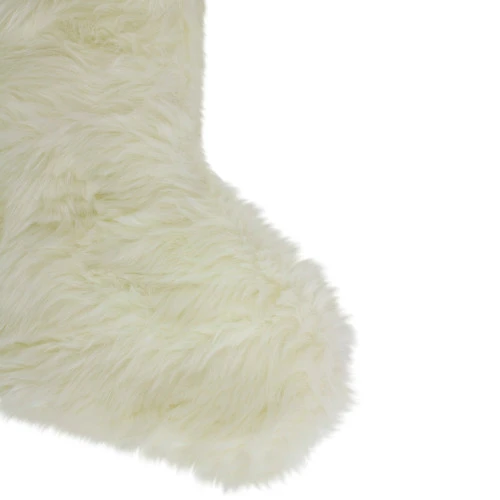 Northlight 20" Ivory White Super Soft Faux Fur Decorative Christmas Stocking 5 Northlight 20" Ivory White Super Soft Faux Fur Decorative Christmas Stocking - Image 3