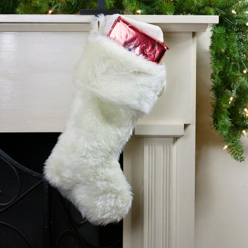 Northlight 20" Ivory White Super Soft Faux Fur Decorative Christmas Stocking 4 Northlight 20" Ivory White Super Soft Faux Fur Decorative Christmas Stocking - Image 2