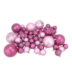 Northlight 125ct Bubblegum Pink Shatterproof 4-Finish Christmas Ornaments 5.5" (140mm)