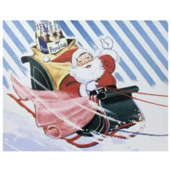 Northlight LED Back Lit Santa Claus And Sleigh Pepsi Christmas Wall Art 15.75" X 19.75"