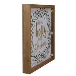 Northlight 11.75" Lighted "Holly Jolly" With A Green Wreath Wood Christmas Plaque -Ornaments Store northlight nj27883 1 34350.1588406158