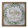 Northlight 11.75" Lighted "Holly Jolly" With A Green Wreath Wood Christmas Plaque -Ornaments Store northlight nj27883 84070.1588406157