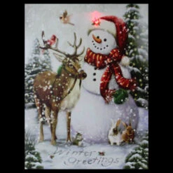 Northlight LED Lighted Snowman And Reindeer Christmas Canvas Wall Art 15.75" X 12" -Ornaments Store northlight nj85680 2 35335.1588415329