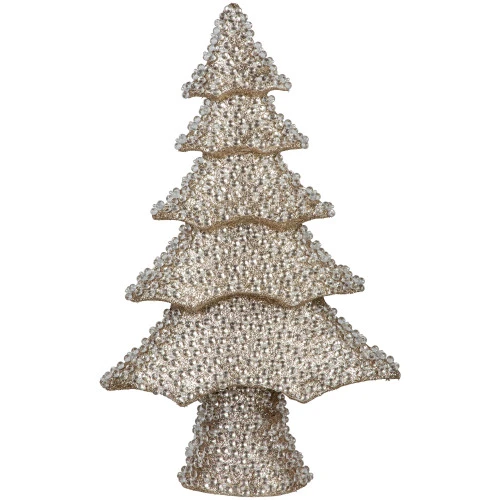 Northlight 20.5" Clear Beads And Gold Glitter Christmas Tree 3 Northlight 20.5" Clear Beads And Gold Glitter Christmas Tree
