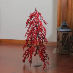 Northlight 2.5' Red Berries Artificial Upside Down Christmas Tree - Unlit -Ornaments Store northlight nl00358 3 74665.1600478509
