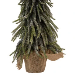 Northlight 20" Downswpt Glittered Pine Tree In Burlap Base - Unlit -Ornaments Store northlight nl00990 3 48801.1664293521