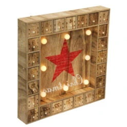 Northlight 14" Pre-Lit Brown And Red LED Advent Calendar Christmas Wall Decor -Ornaments Store northlight nl01268 3 28171.1665611031