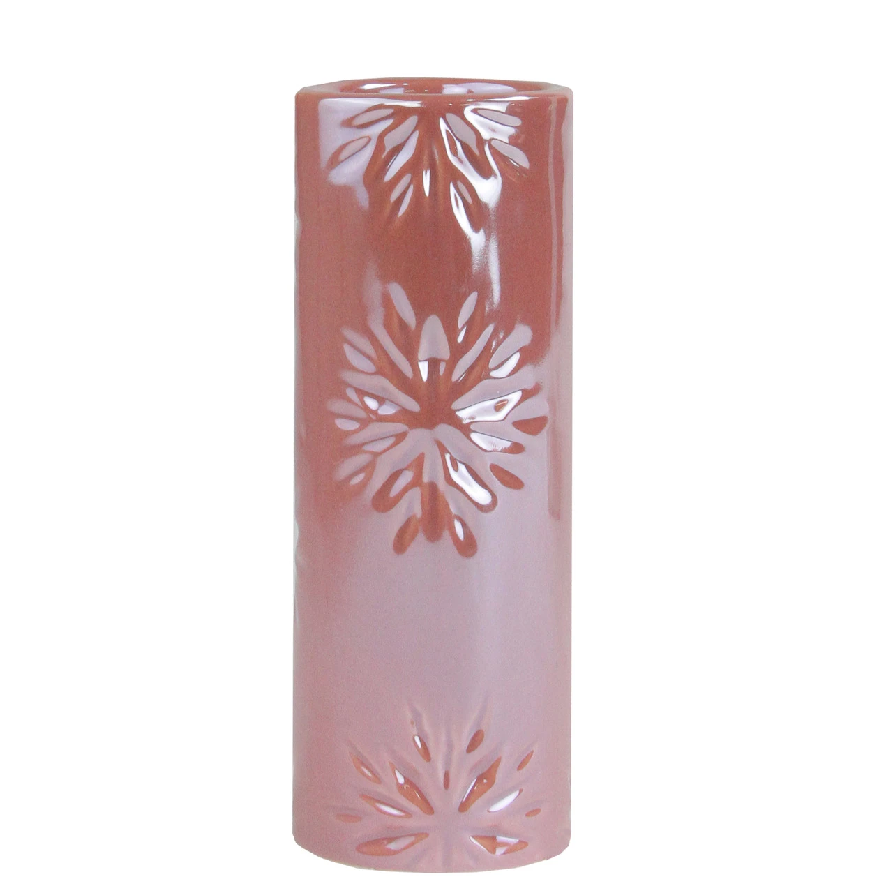 Northlight 6.5" Tall Pearly Pink Snowflake Christmas Candle Holder 3 Northlight 6.5" Tall Pearly Pink Snowflake Christmas Candle Holder
