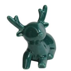 Northlight 3.5" Petite Green Ceramic Christmas Deer Tabletop Decoration -Ornaments Store northlight q526321 2 19088.1588415856