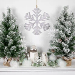 Northlight 11.75" Silver Glitter Drenched Snowflake Christmas Ornament -Ornaments Store northlight q526353 styled also20use20for20ja933072c20ja93306 63112.1688566827