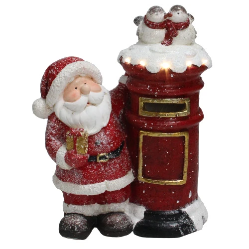 Northlight 15.5" Red And White Lighted Santa Claus Mailing Present Christmas Figurine 3 Northlight 15.5" Red And White Lighted Santa Claus Mailing Present Christmas Figurine