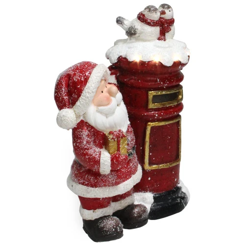 Northlight 15.5" Red And White Lighted Santa Claus Mailing Present Christmas Figurine 4 Northlight 15.5" Red And White Lighted Santa Claus Mailing Present Christmas Figurine - Image 2