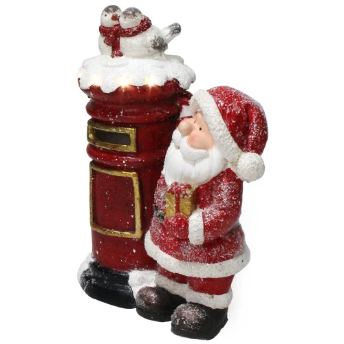 Northlight 15.5" Red And White Lighted Santa Claus Mailing Present Christmas Figurine 5 Northlight 15.5" Red And White Lighted Santa Claus Mailing Present Christmas Figurine - Image 3