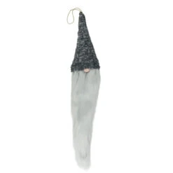 Northlight 34" Gray And White Hanging Gnome Hat Christmas Decoration