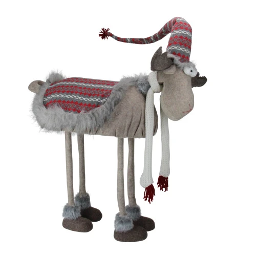 Northlight 29" Gray And Red Nordic Standing Moose Christmas Figurine 4 Northlight 29" Gray And Red Nordic Standing Moose Christmas Figurine - Image 2