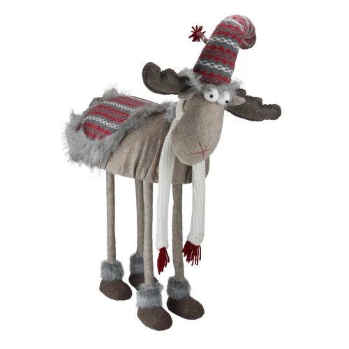 Northlight 29" Gray And Red Nordic Standing Moose Christmas Figurine 3 Northlight 29" Gray And Red Nordic Standing Moose Christmas Figurine