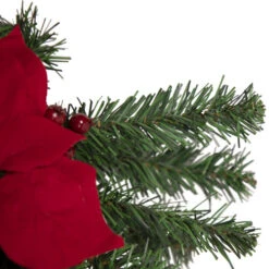 Northlight 30'' Red Poinsettia And Gold Pine Cone Artificial Christmas Teardrop Swag, Unlit -Ornaments Store northlight s04189 3 updated 94723.1665610742