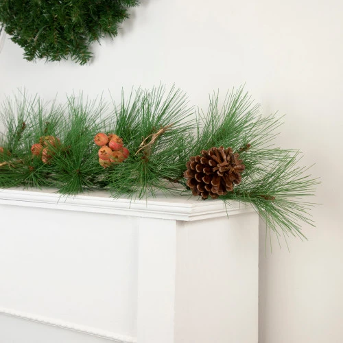 Northlight 6' X 10" Long Needle Pine And Pinecone Artificial Christmas Garland, Unlit 4 Northlight 6' X 10" Long Needle Pine And Pinecone Artificial Christmas Garland, Unlit - Image 2