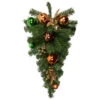 Northlight 30" Green Foliage And Ornaments Artificial Christmas Teardrop Swag, Unlit -Ornaments Store northlight s04203 updated 94104.1659036534