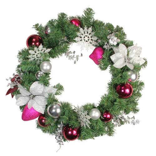 Northlight Poinsettia And Eucalyptus Artificial Christmas Wreath - 24-Inch, Unlit 3 Northlight Poinsettia And Eucalyptus Artificial Christmas Wreath - 24-Inch, Unlit