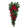 Northlight 32" Red Poinsettia Pine Cone And Ball Artificial Christmas Teardrop Swag, Unlit -Ornaments Store northlight s84899 updated 44047.1663947189