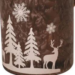 Northlight 12" Brown Winter Scene Christmas Pillar Candle Holder Lantern With Handle 7 Northlight 12" Brown Winter Scene Christmas Pillar Candle Holder Lantern With Handle -Ornaments Store northlight sd37673 03 68345.1600218892